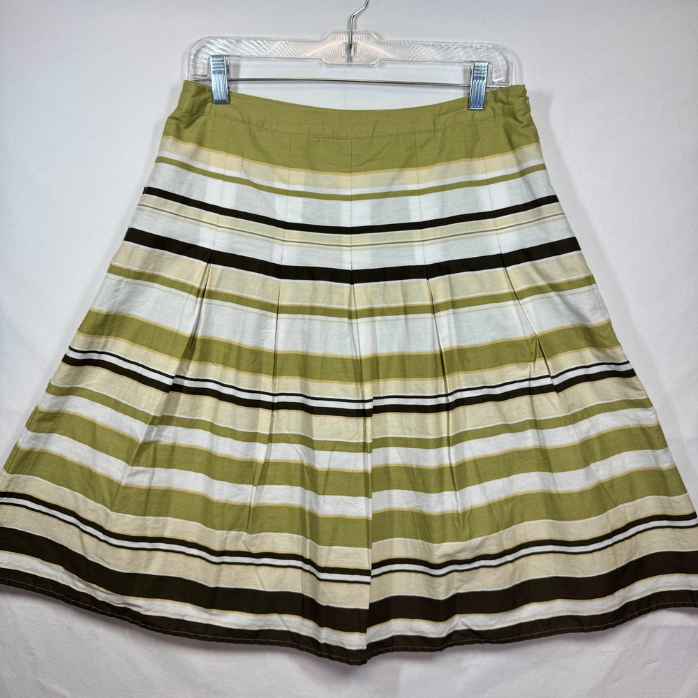 Cambridge Dry Goods Striped Pleated Skirt‎ A-Line Career Casual Size 6